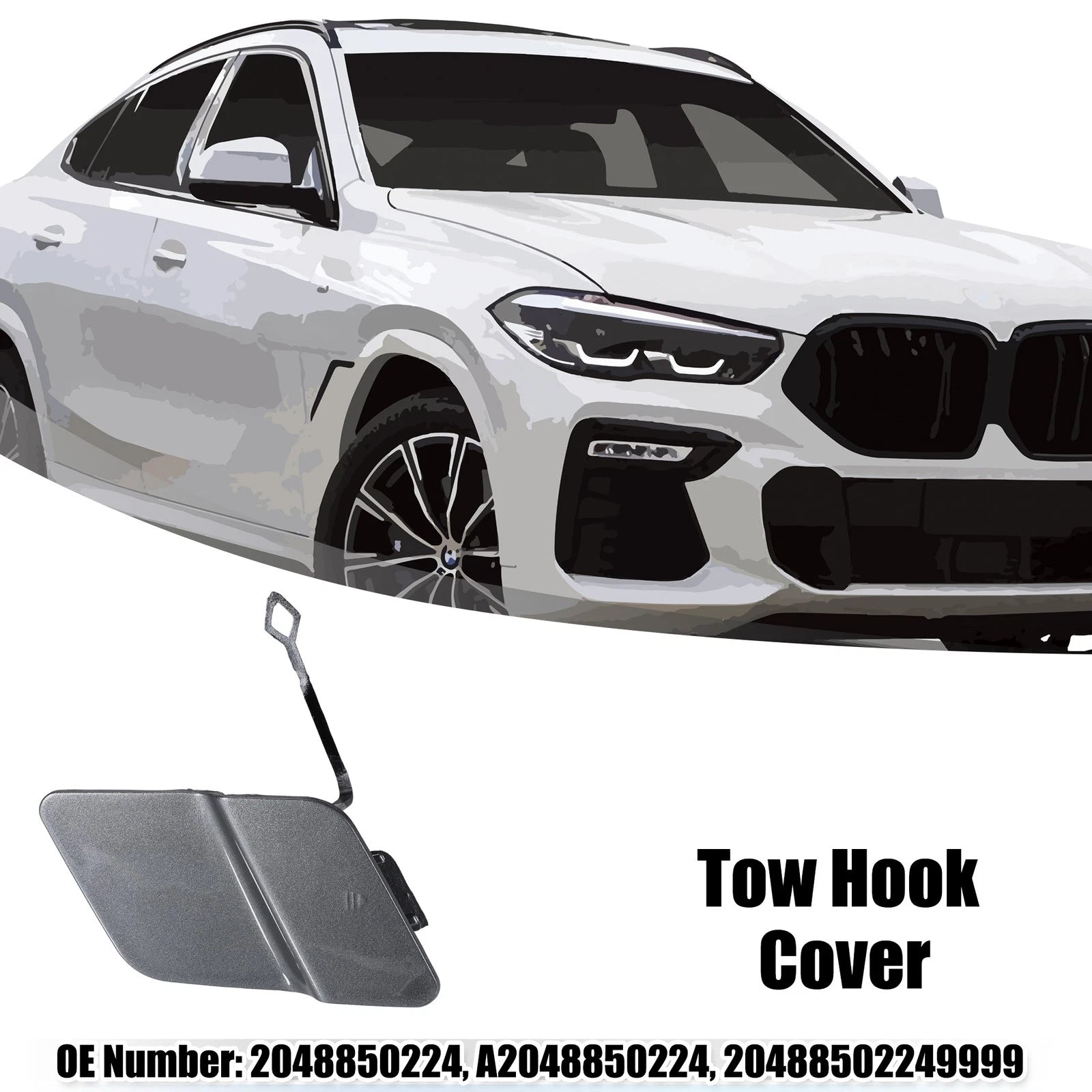 Tow Hook Eye Hole Cover for Mercedes Benz GLK250 (2010–2015) Gray