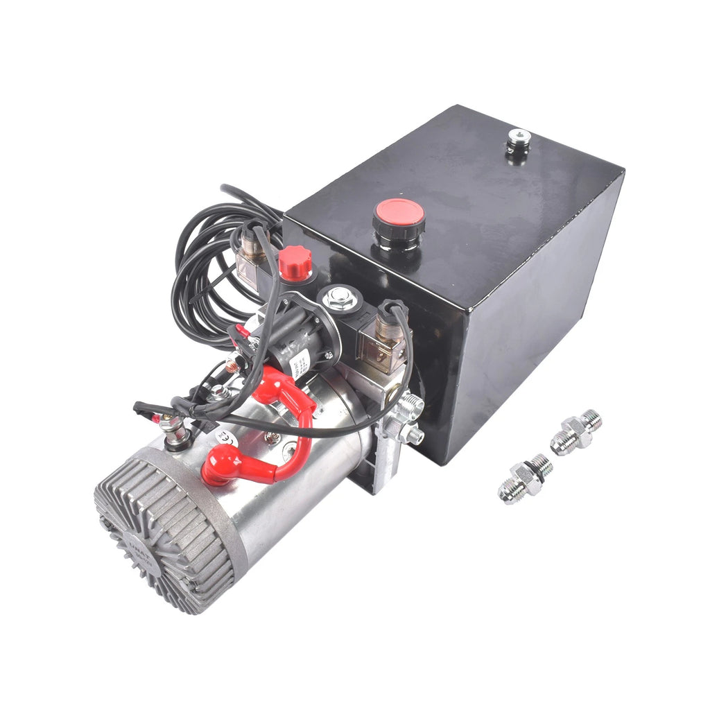 Hydraulic Pump for Dump Trailer 8 Quart Double Acting 3200 PSI 12V DC