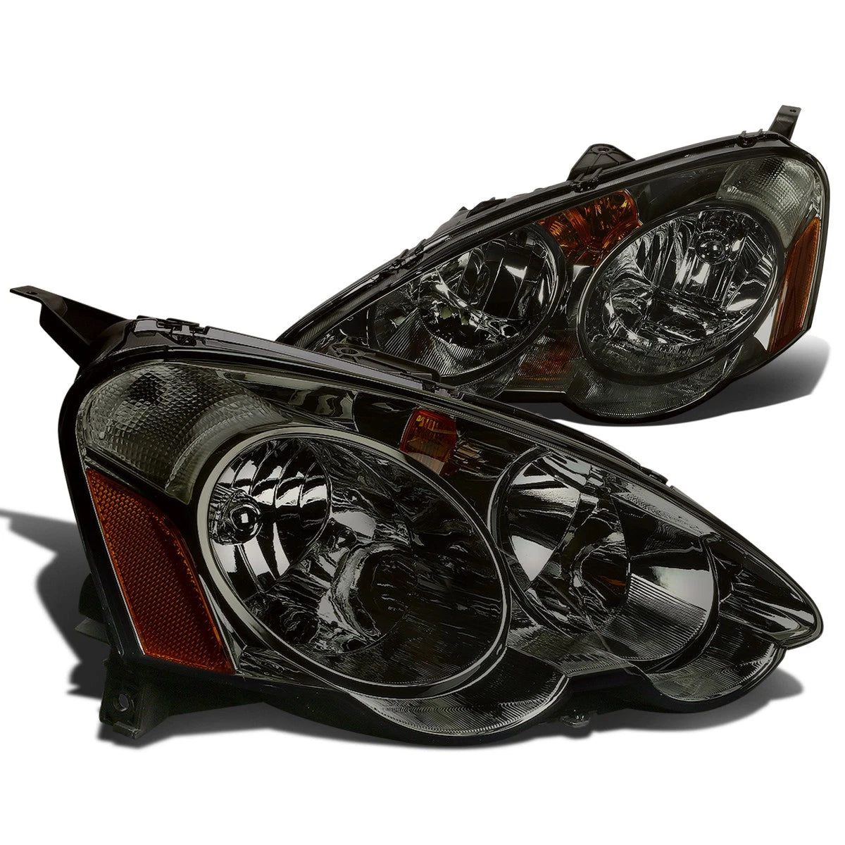 Pair of Smoked Housing Amber Corner Headlights for Acura RSX (2002–2004)