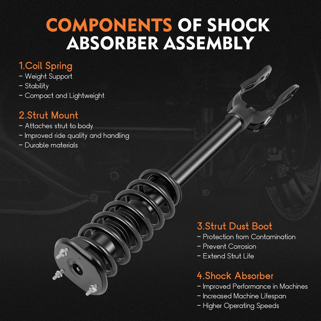Set of 4 Complete Struts with Coil Springs for Jeep Grand Cherokee (2011–2015)