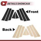 8 Pcs Door Pillar Window Trim for Nissan Rogue (2014–2020) Black
