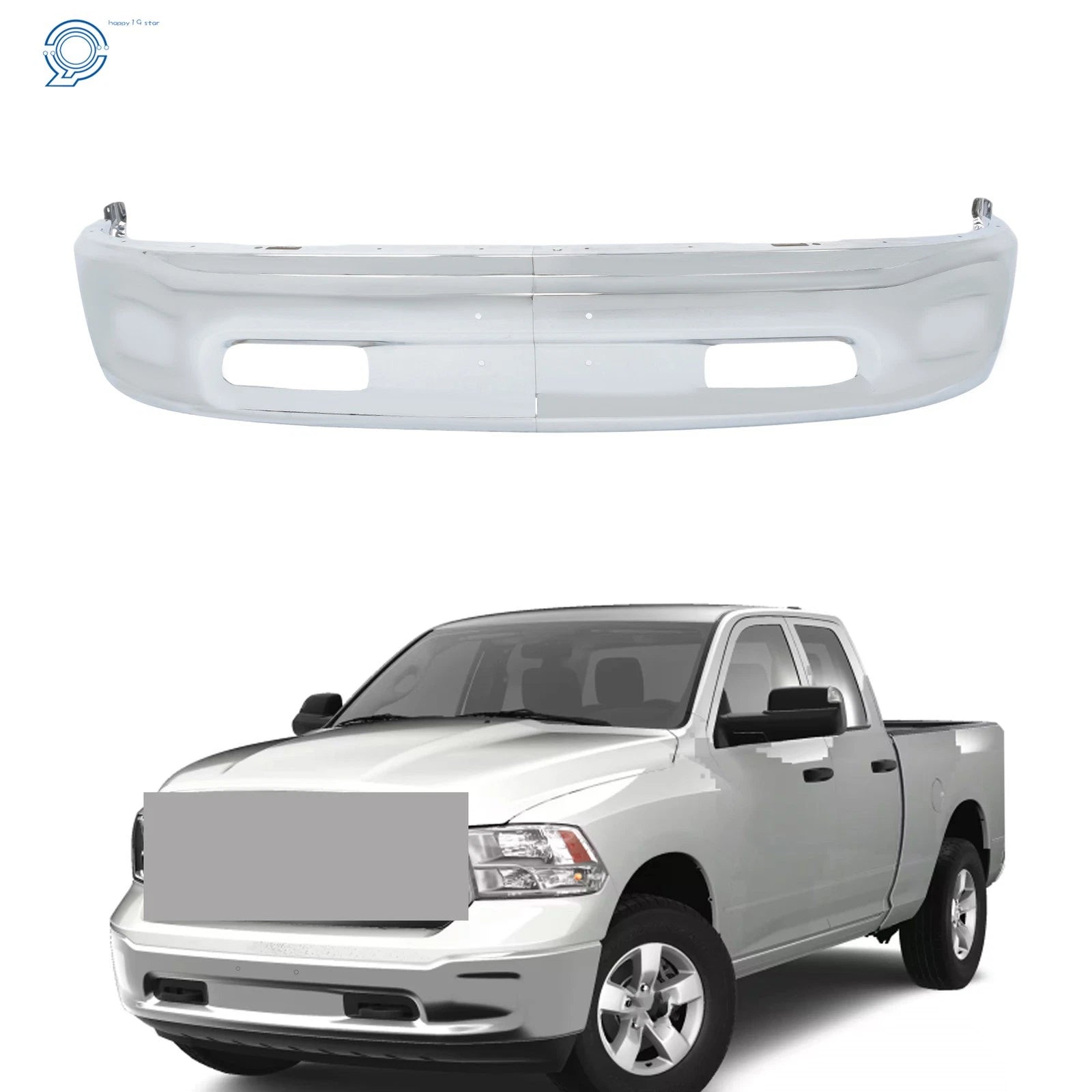Split Chrome Front Bumper for RAM 1500 (2013–2023)