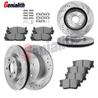 Set of 2 Front 11.7" + Rear 11.1" Disc Rotors Pads for Toyota Camry Avalon Lexus ES350
