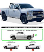 Set of 2 Wheel to Wheel Side Steps for Silverado Sierra (1999-2013)