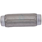2.5" x 10" OAL Chrome Stainless Steel Flex Pipe for Universal Fit