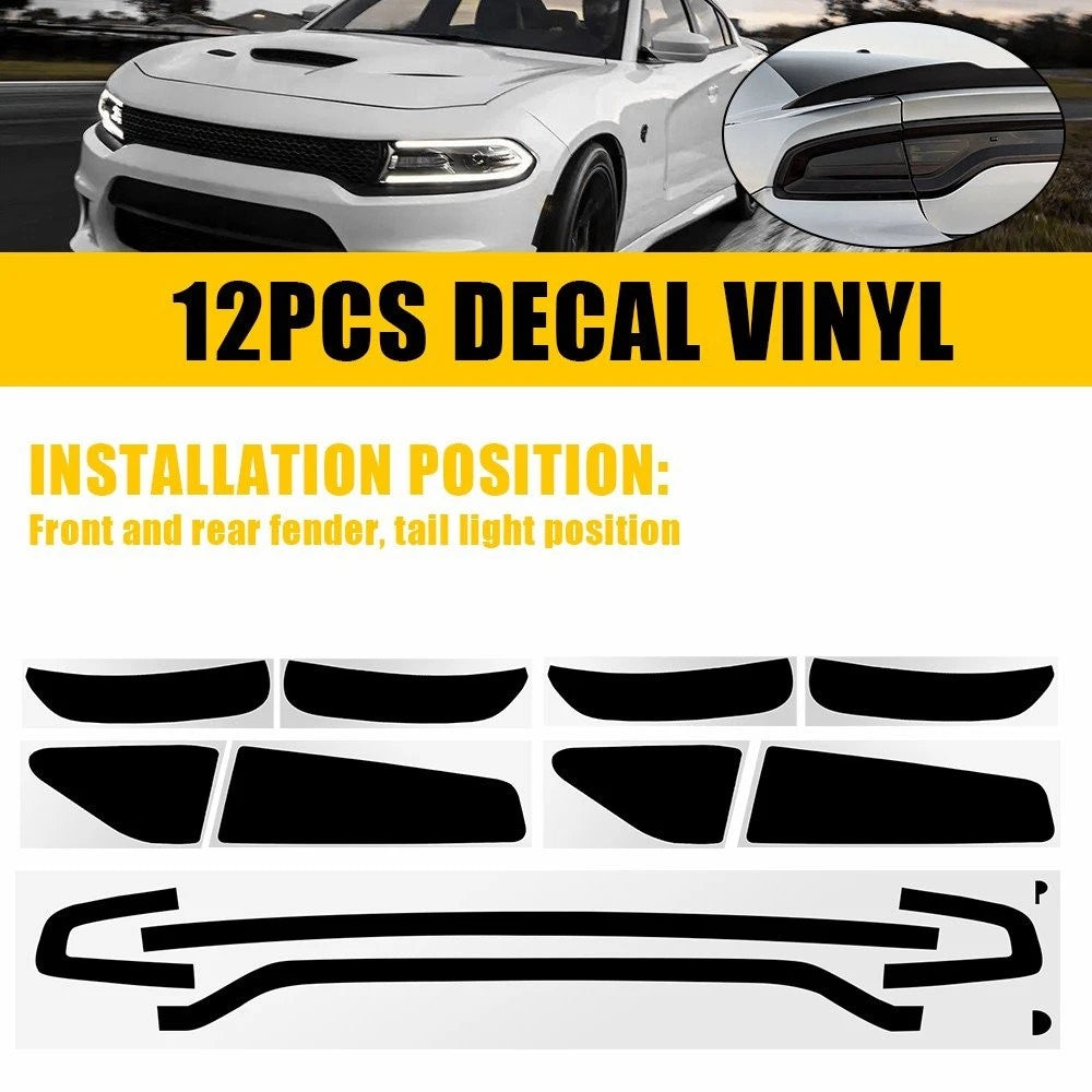 Tail Light & Side Marker PreCut Overlay Vinyl for Dodge Charger (2015–2023)