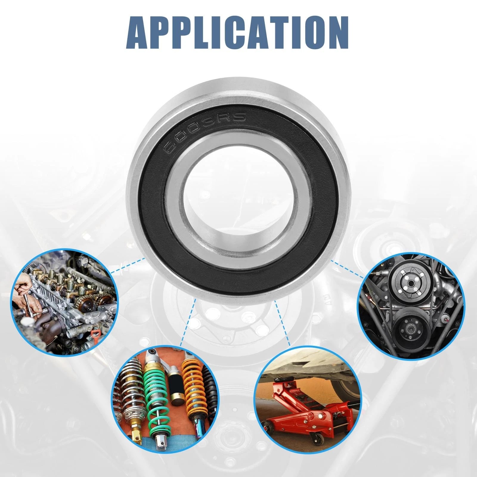 Set of 4 6003-2RS Deep Groove Ball Bearings for Various Models (17x35x10mm)