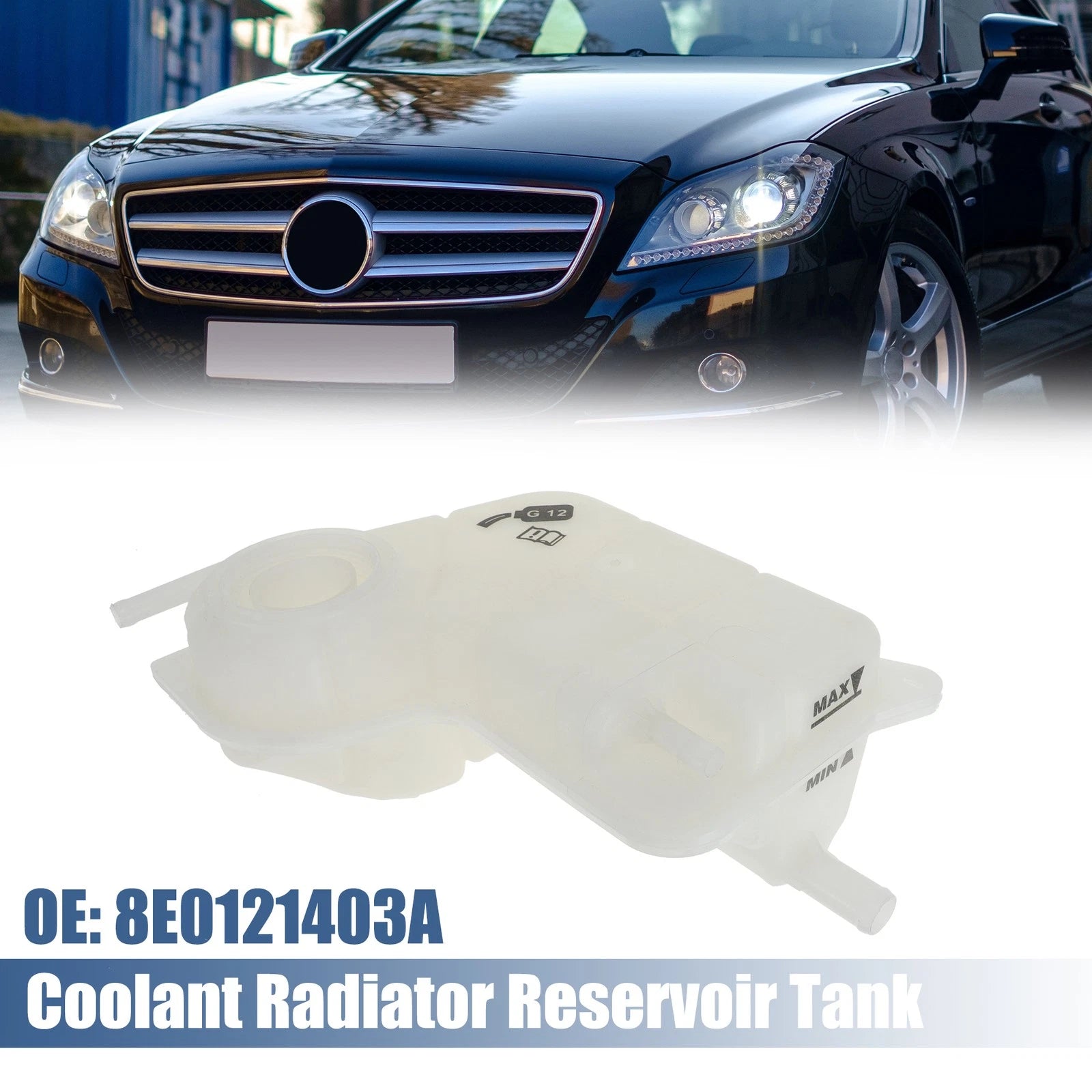 Coolant Radiator Reservoir Tank 8E0121403A w/ Sensor for Audi A4 (2002–2008)