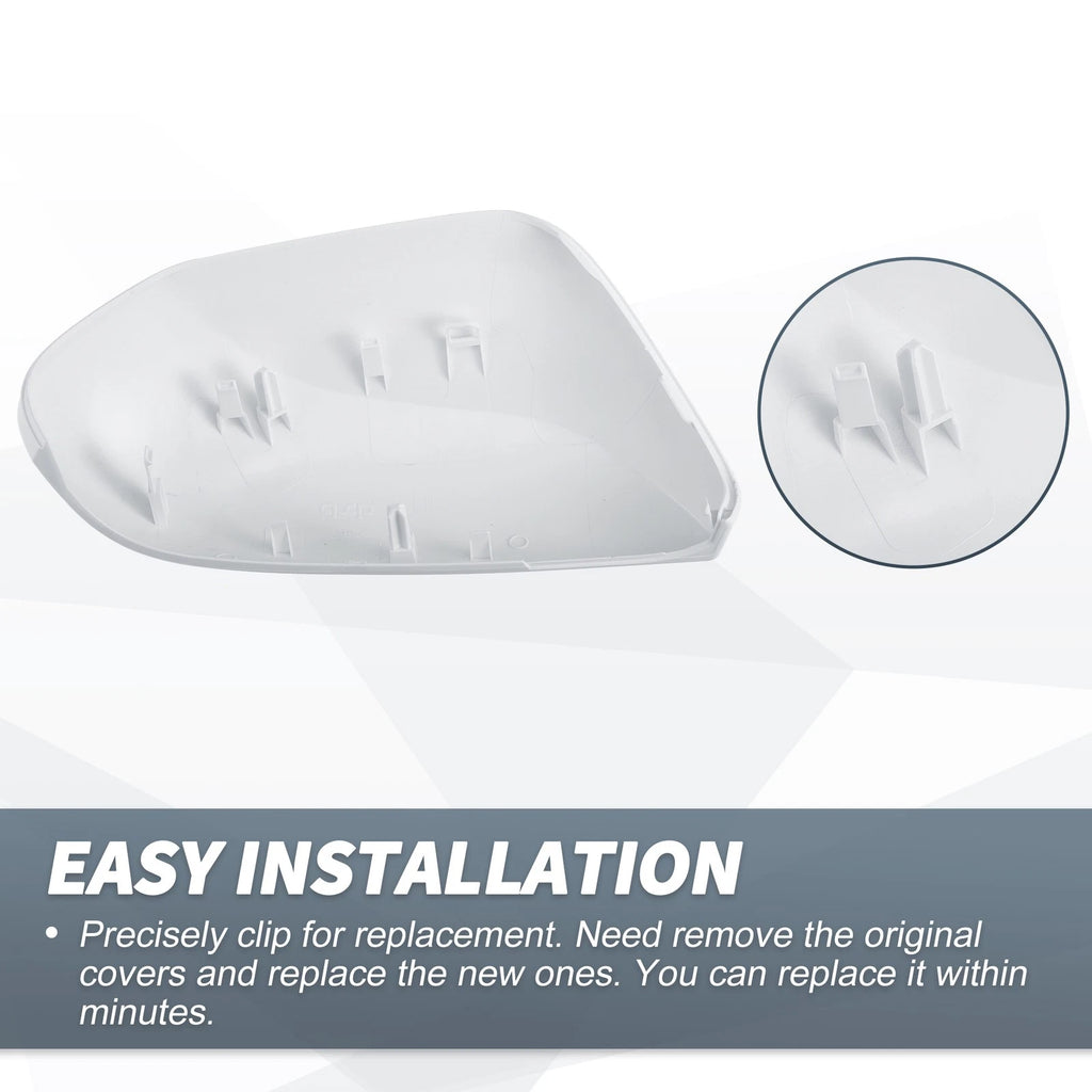Pair Rearview Mirror Cover Cap White for Toyota Camry (2018–2021)
