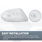 Pair Rearview Mirror Cover Cap White for Toyota Camry (2018–2021)