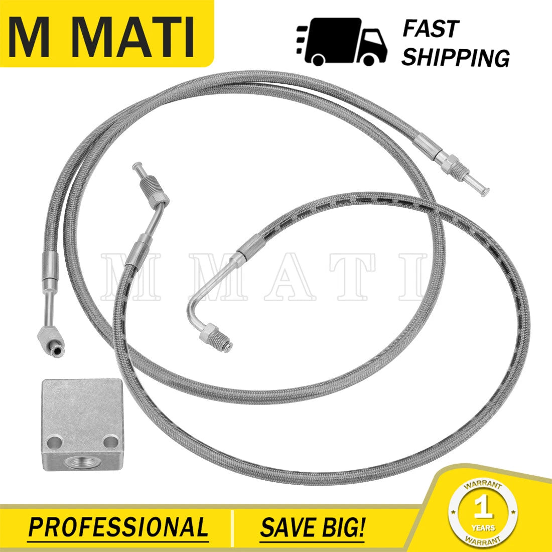 Set of 2 Rear Brake Hose Lines with Fitting for Polaris Ranger 425 500 (2006–2010)