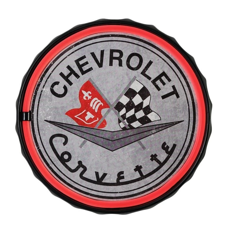 Chevrolet Bottle Cap Shaped Neon LED Wall Decor
