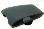 Leather Synthetic Console Armrest Cover for Chrysler 300 (2005–2007) Red Stitch