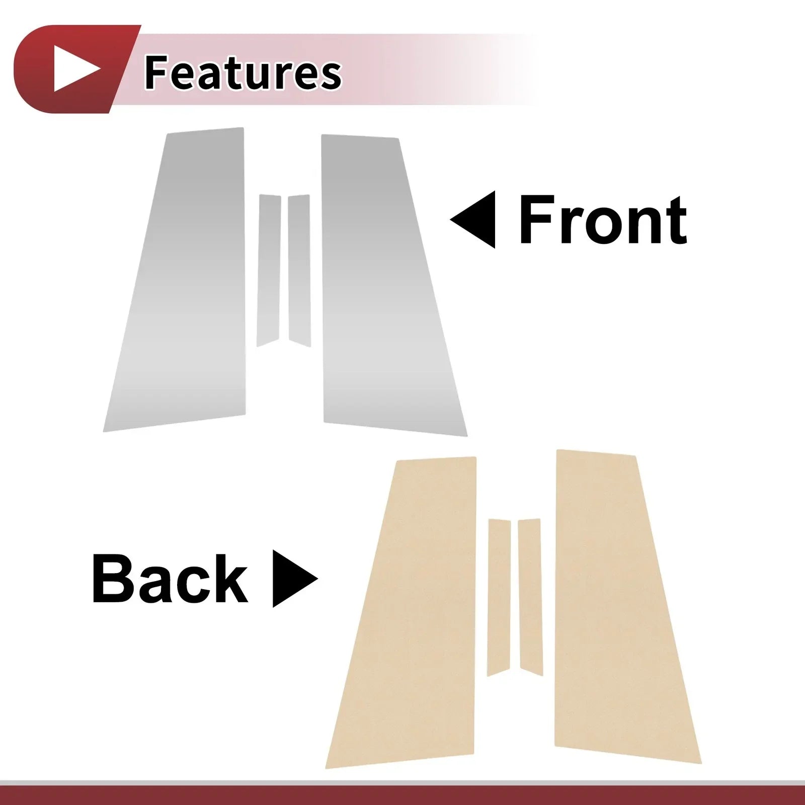 4 Pcs Door Pillar Window Trim for Mercedes-Benz CLS (2020-2023) Chrome Silver
