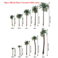 56pcs Mixed Sizes Coconut Palm Trees for Diorama Park Landscape