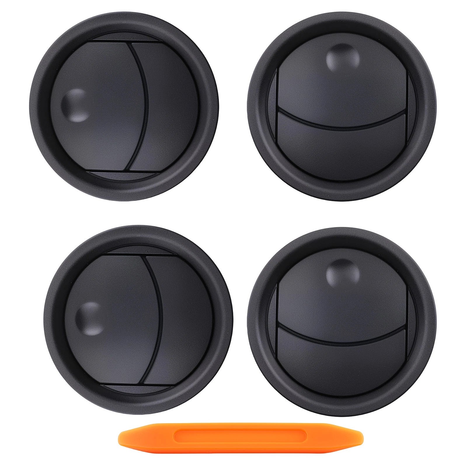 Set of 4 Front Dash AC Heater Air Vents for Ford F-150 (2004–2008) Black