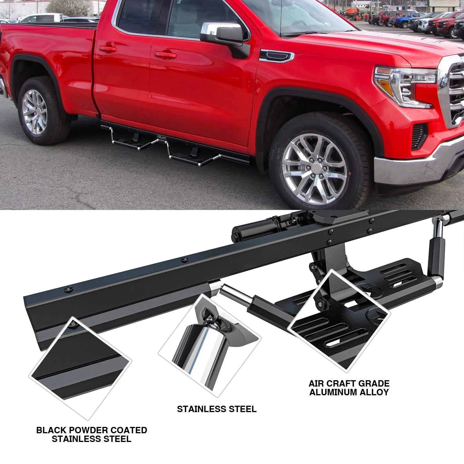 Power Running Boards for Chevy Silverado GMC Sierra (2019-2021)