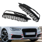 Honeycomb Mesh Front Bumper Fog Light Grille Cover for Audi A3 S3 (2013–2017)