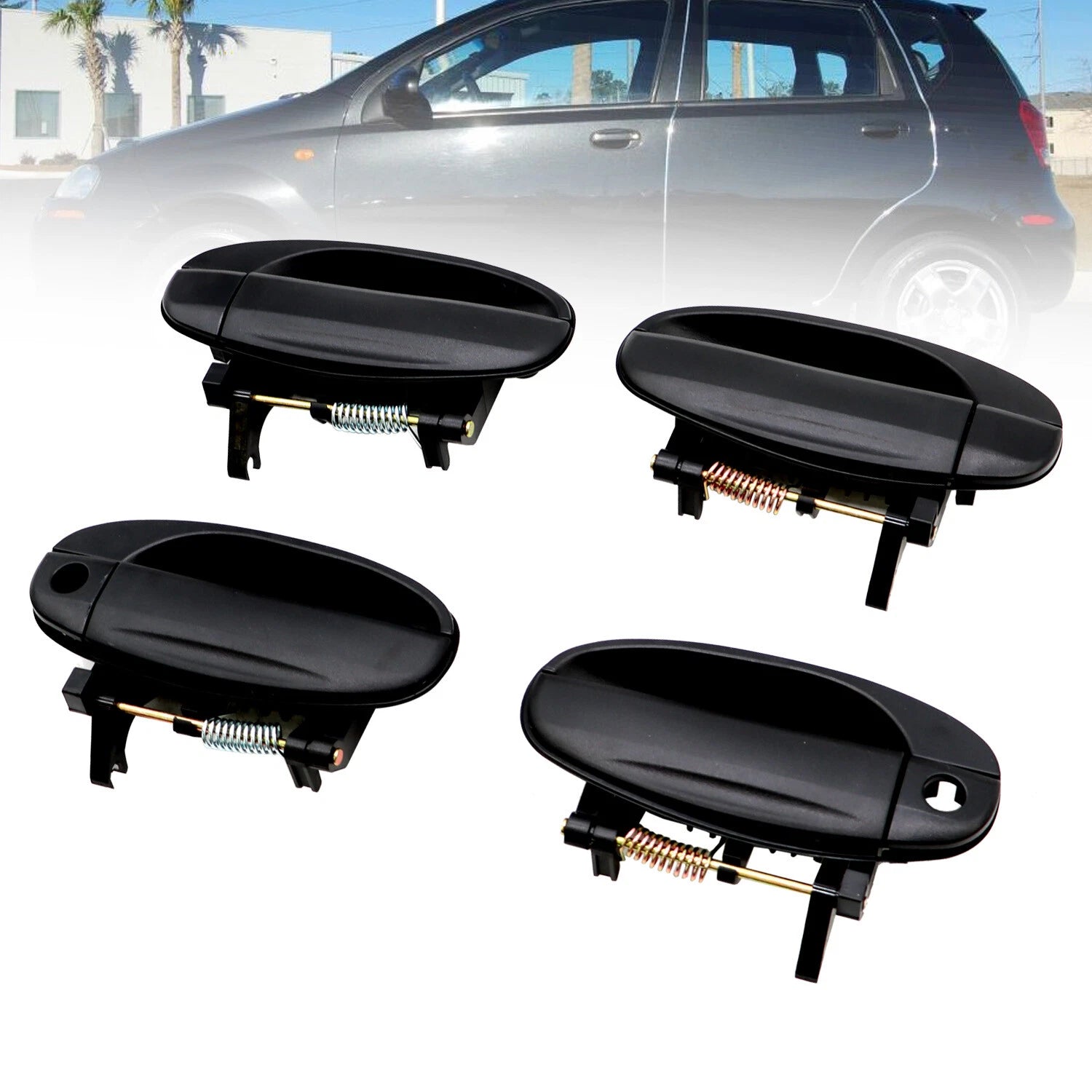 Set of 4 Door Outside Handles for Chevy Aveo (2004–2008)