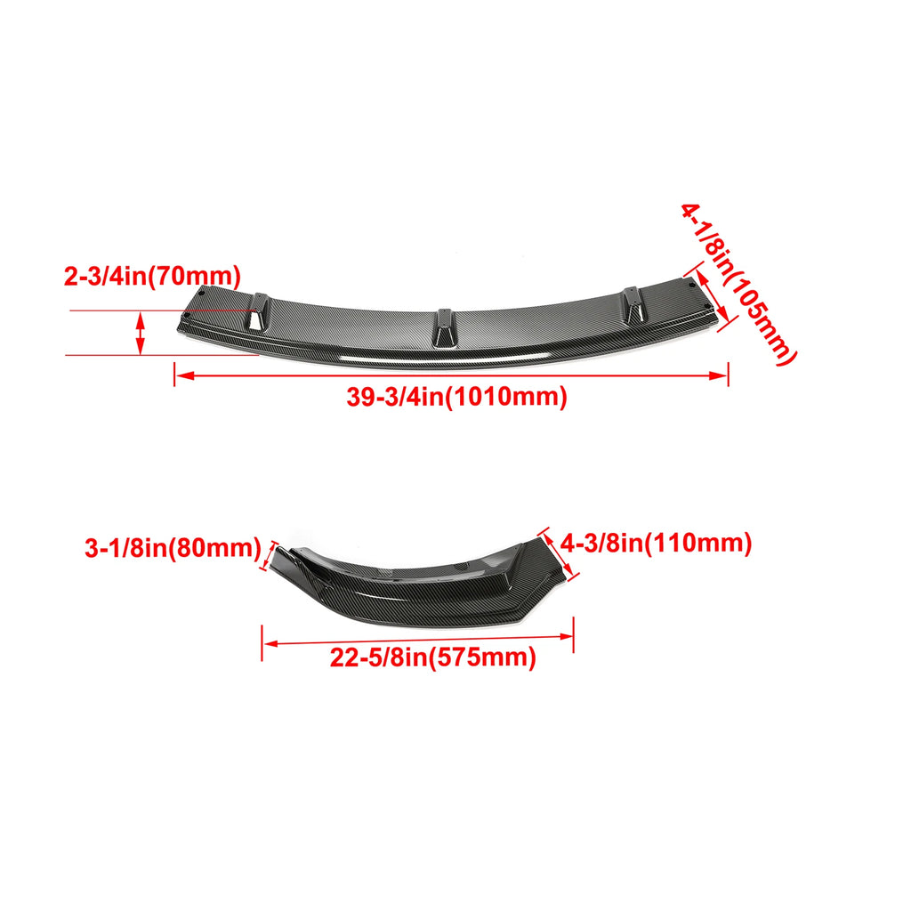 Front Bumper Lip Set for Tesla Model 3 (2017–2023) Carbon Style