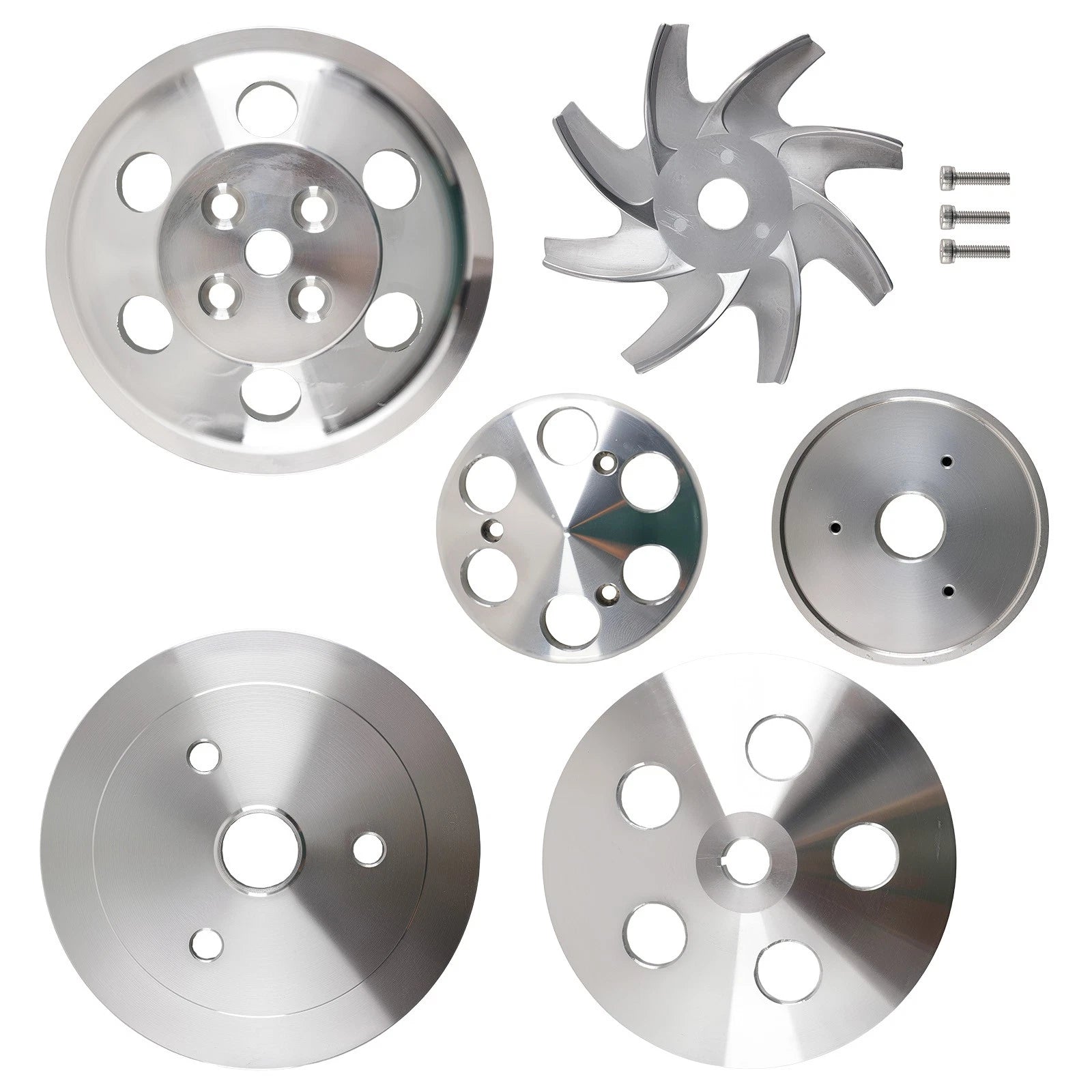 Crankshaft Pulley Kit for Chevy Small Block 283-350 (Aluminum, Triple Groove)