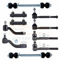 Set of 10 Front Tie Rods Sway Bars Pitman Idler Arm for Yukon K1500 K2500 K3500