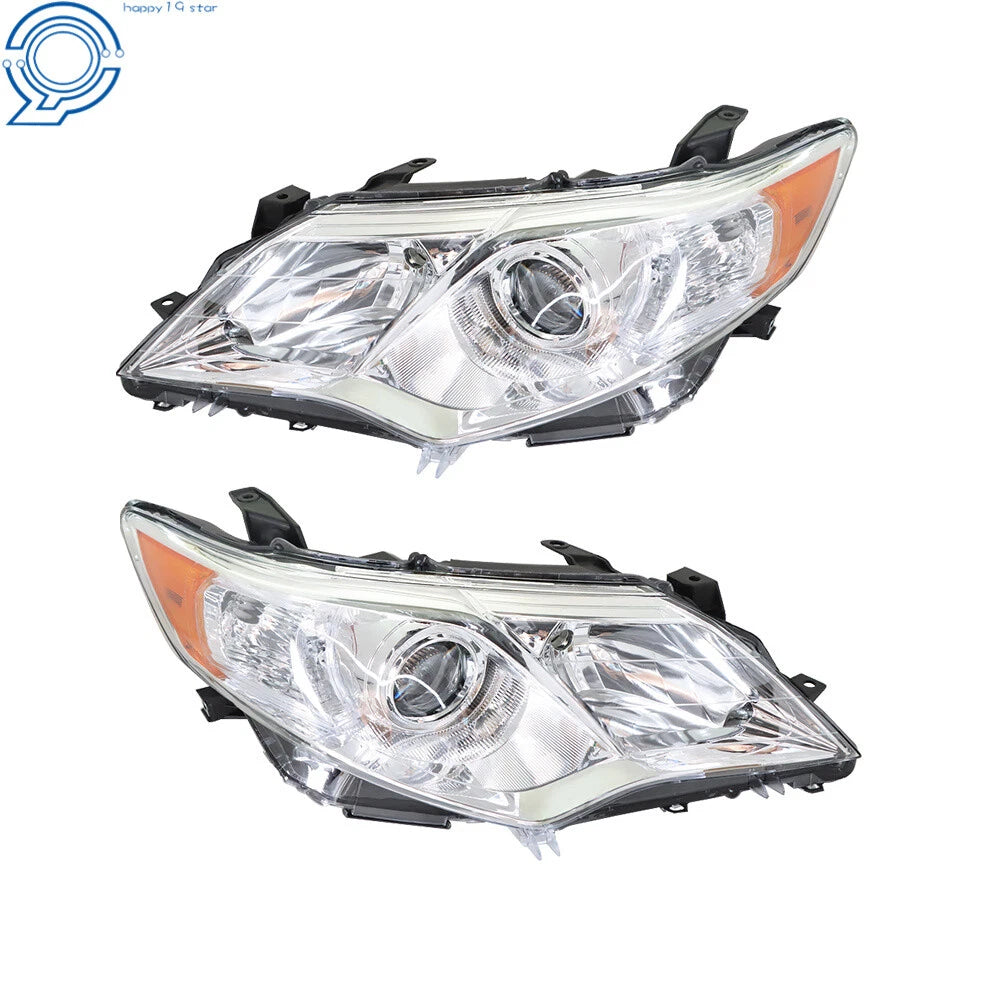 Set of 2 Projector Chrome Headlight Assemblies for Toyota Camry (2012-2014)