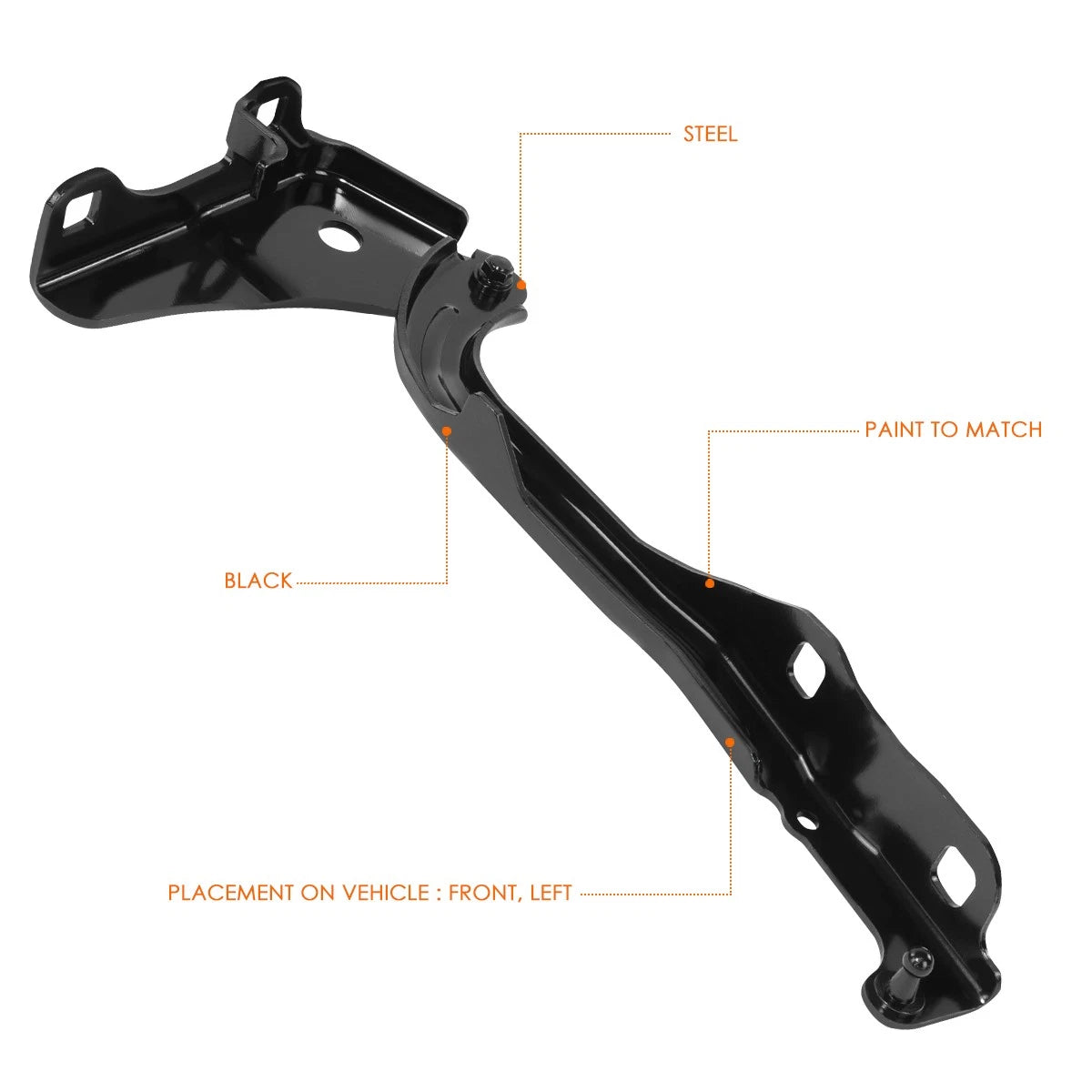 Left Driver Side Steel Engine Hood Hinge for Chrysler 200 (2015–2017)