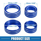 Set of 3 AC Audio Volume Knob Ring Covers for Chevy Malibu (2017–2022) Blue