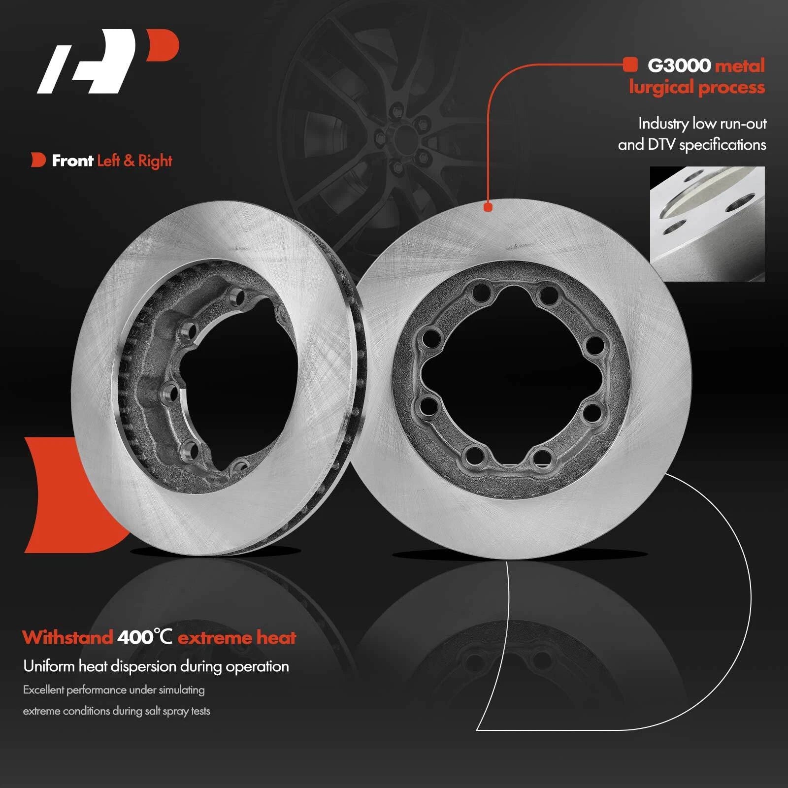 Front Disc Brake Rotor & Ceramic Pads for Dodge Ram 2500 (2003-2010)