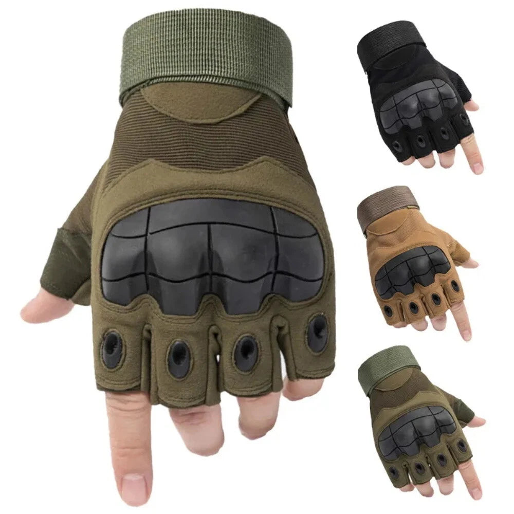Tactical Gloves for Military Training - Fingerless, Knuckle Protection