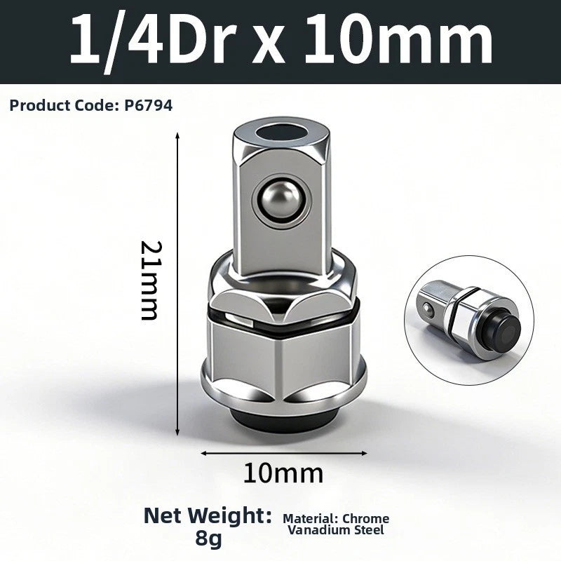Set of 3 Hex Socket Ratchet Adapters 1/4 3/8 1/2 Inch Drive