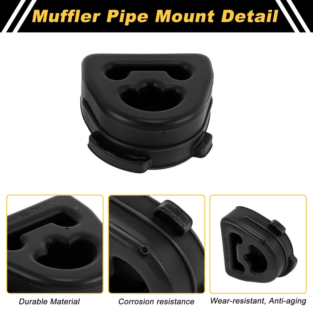 Set of 2 Muffler Exhaust Hangers for Volkswagen Sagitar (2012–2014) 1404920144 Rubber Black