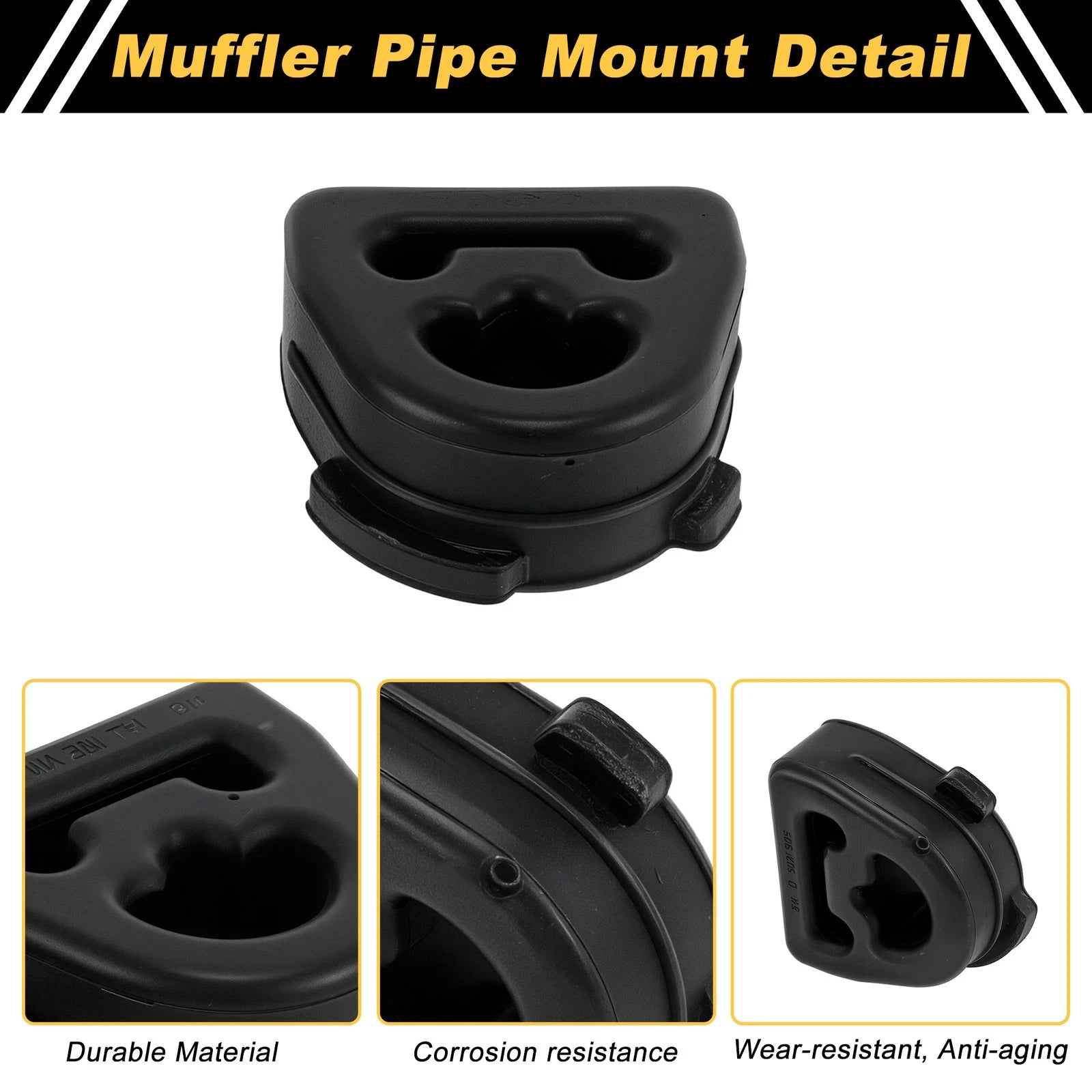 Set of 2 Muffler Exhaust Hangers for Volkswagen Sagitar (2012–2014) 1404920144 Rubber Black
