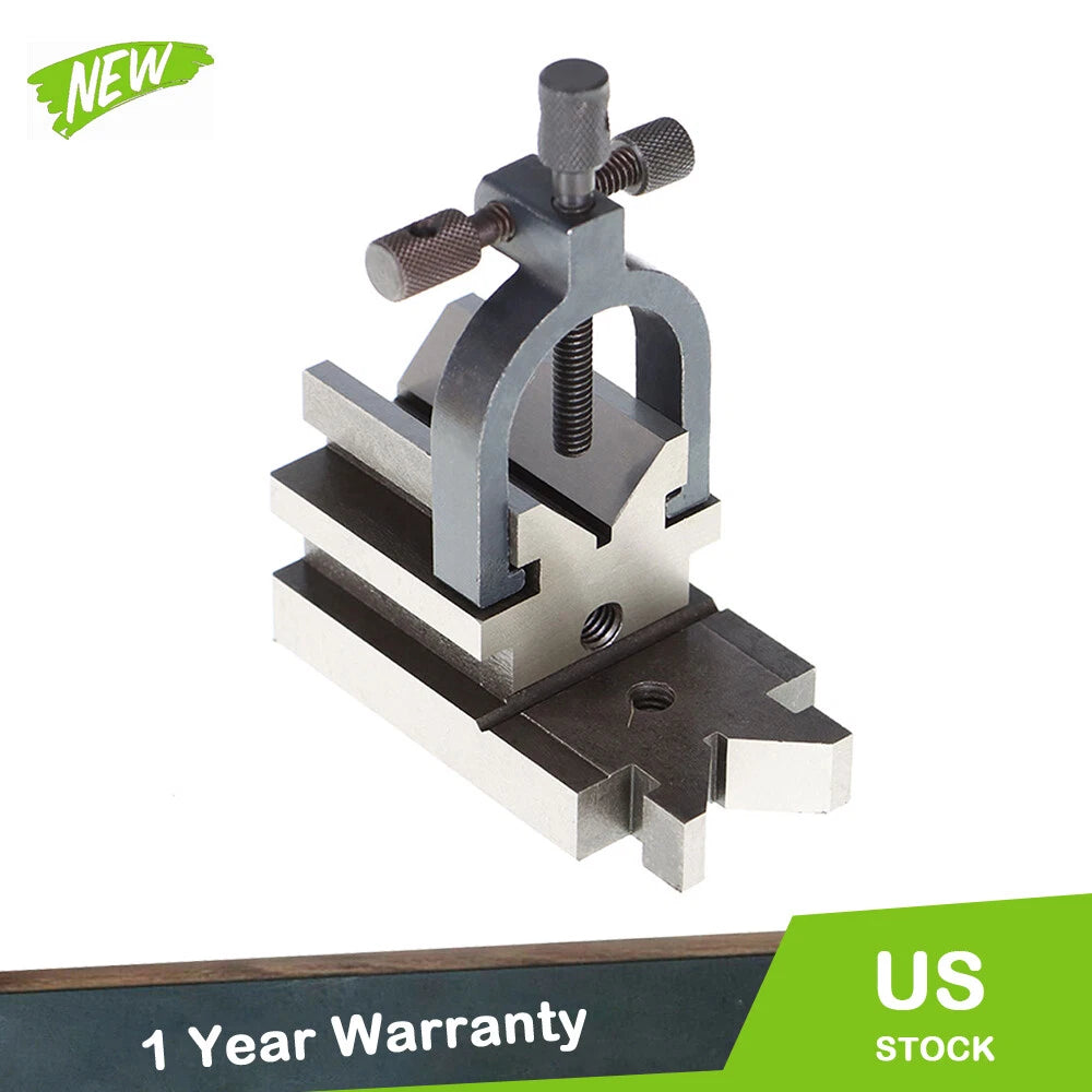Set of 2 Hardened Steel Angle V-Block W/Clamp 3.5" x 1.875" x 1.875"