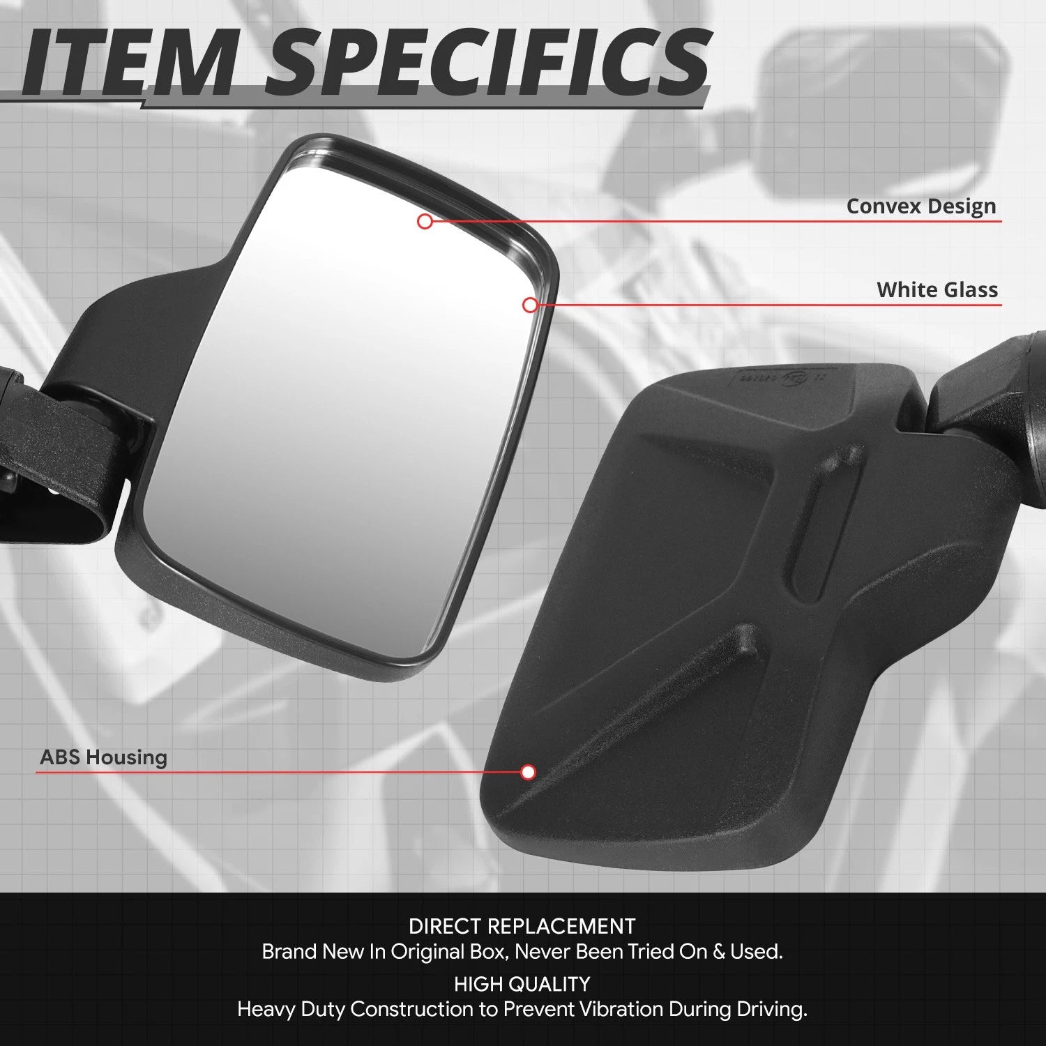 Universal UTV Sideview Mirror Clamp for Roll Cage Bar (1.75/2")
