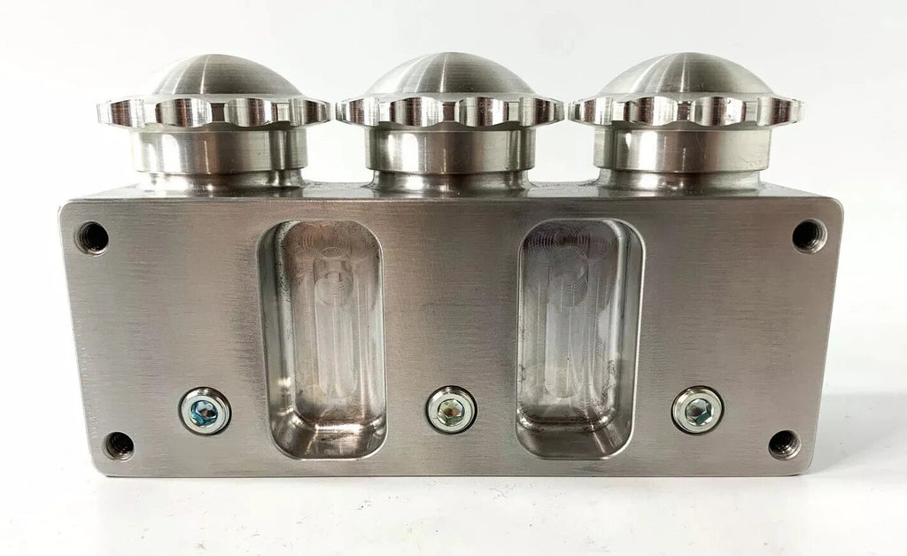 Brake Fluid Reservoir Triple Remote for Custom Hot Rod Satin Finish (Universal)