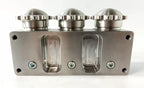 Brake Fluid Reservoir Triple Remote for Custom Hot Rod Satin Finish (Universal)