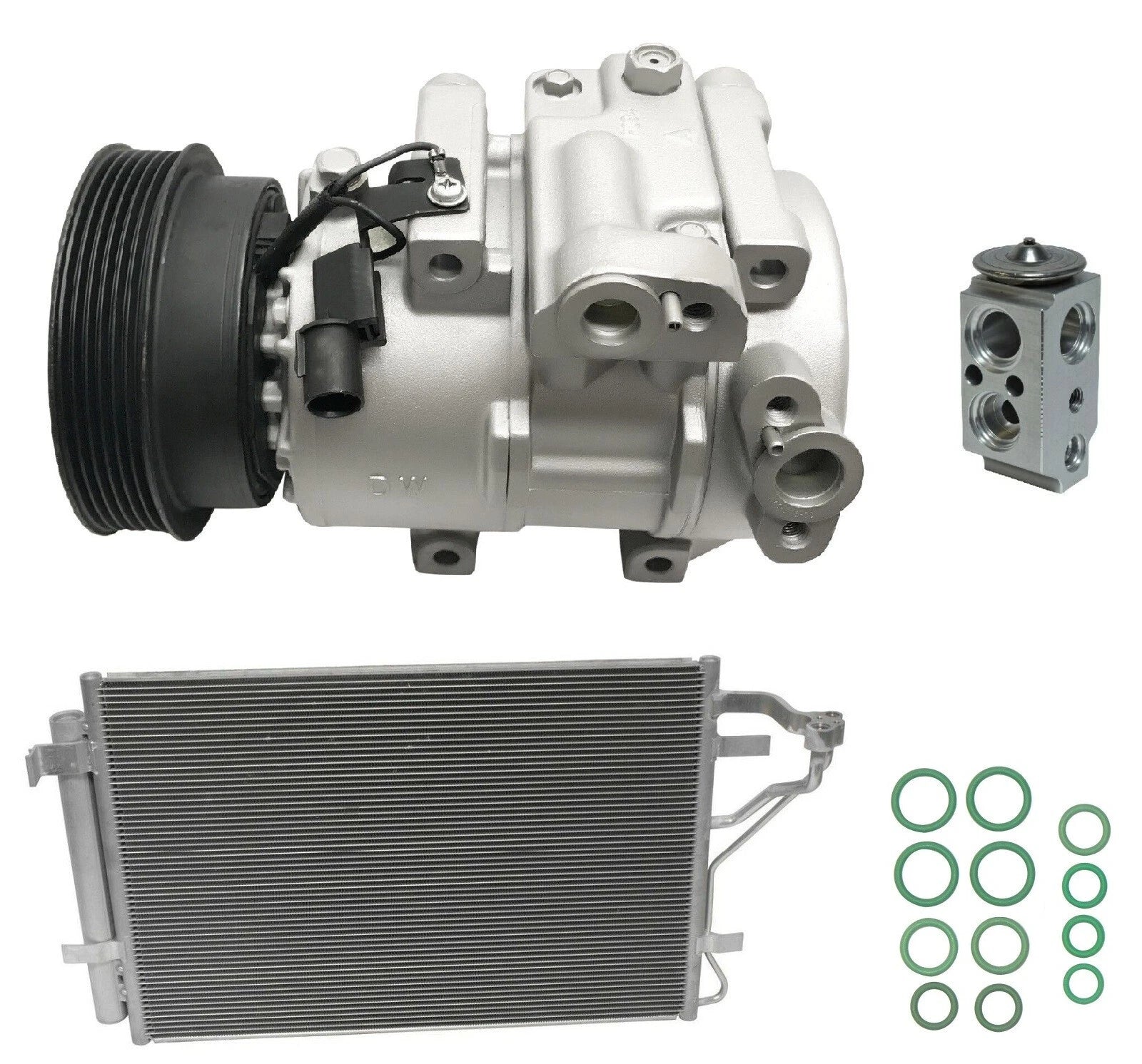 AC Compressor and Condenser Kit Replacement for Kia Forte 2.4L (2010–2013)