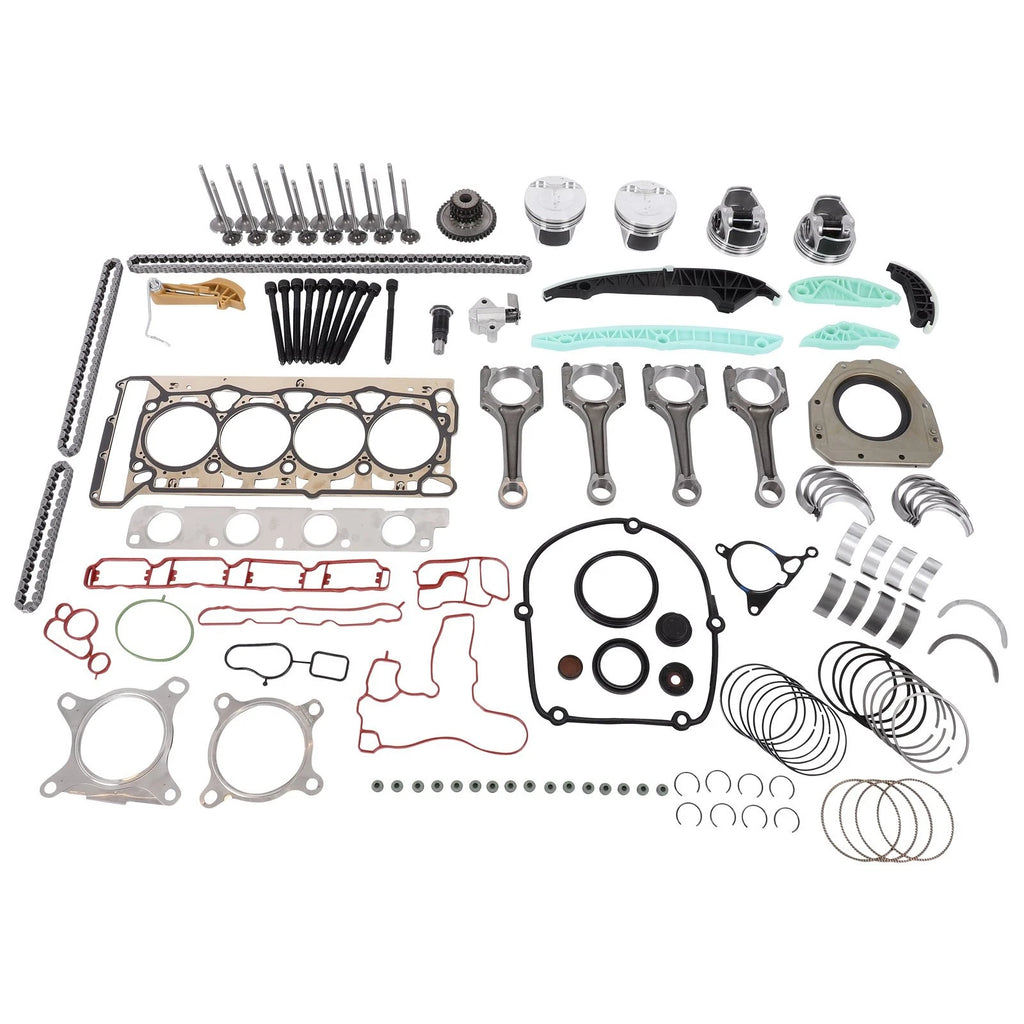 Set of 4 Pistons & Timing Chain Kit for Audi VW Jetta GTI A4 Q5 (CCTA, CAW, CAE, CDN)