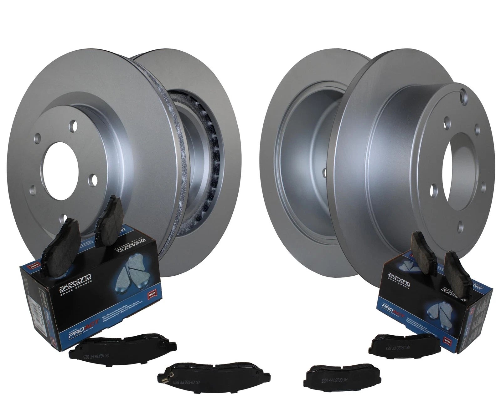 Front & Rear Brake Kit Disc Rotors & Akebono ProACT Pads for Dodge Jeep