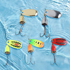 5pcs Metal Fishhook Spinner Lure Kit for Bass Trout Crappie