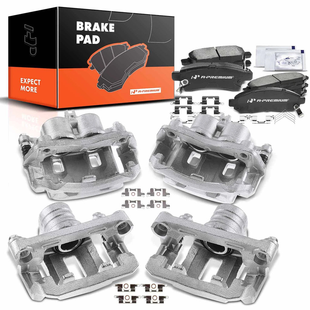 Front and Rear Ceramic Brake Pads and Calipers for Nissan Xterra Frontier (2000–2015)