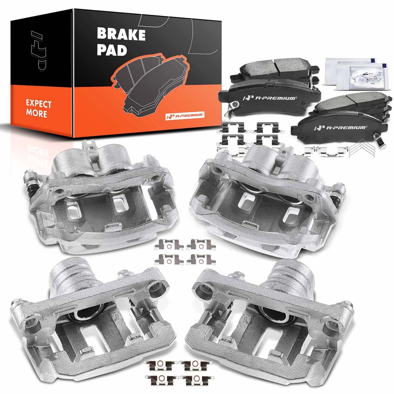 Front and Rear Ceramic Brake Pads and Calipers for Nissan Xterra Frontier (2000–2015)