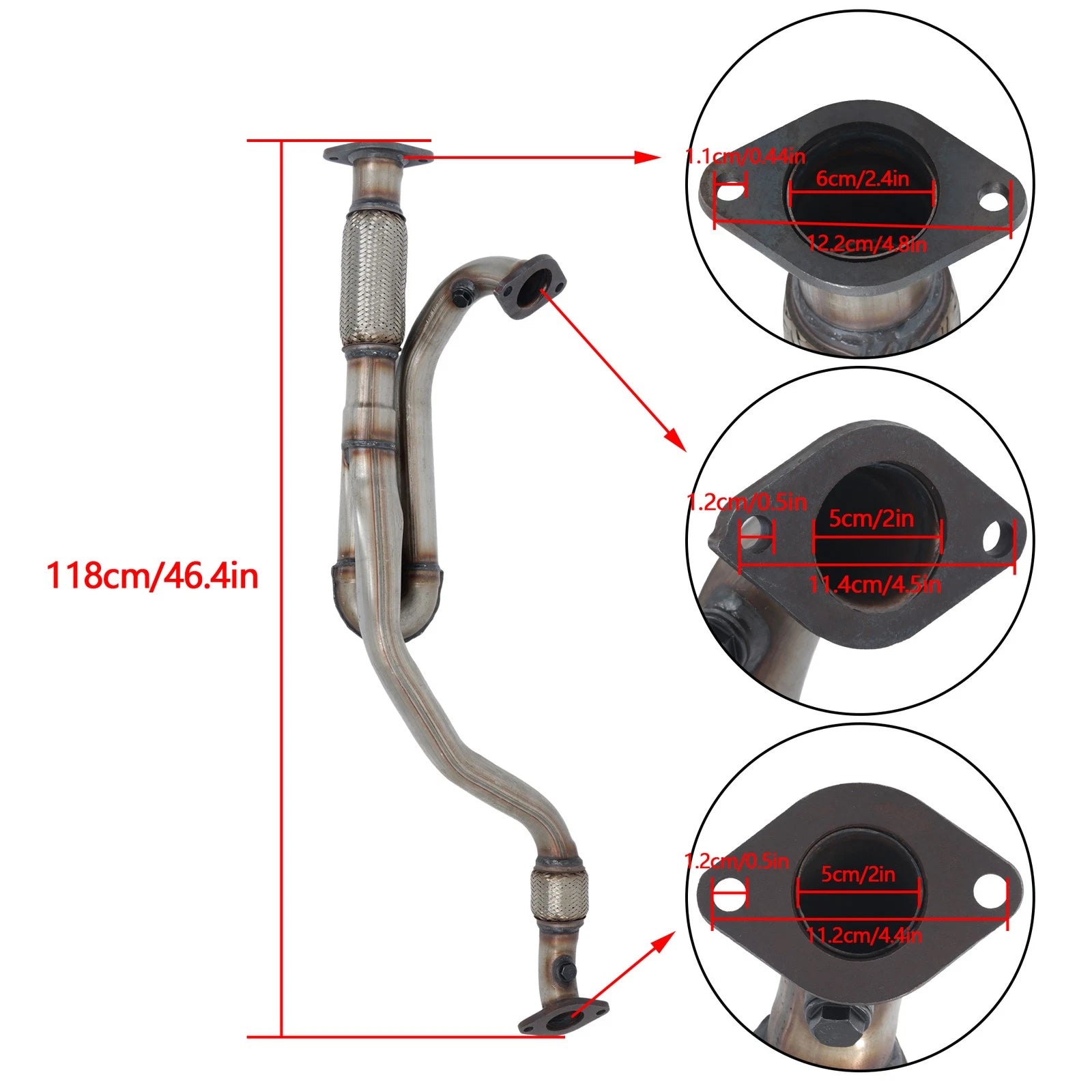 Exhaust Y Flex Pipe for Chevy Traverse GMC Acadia Buick Enclave (2009–2017)