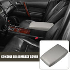 Center Console Lid Armrest Cover for Toyota Highlander (2014–2019) Gray Faux Leather