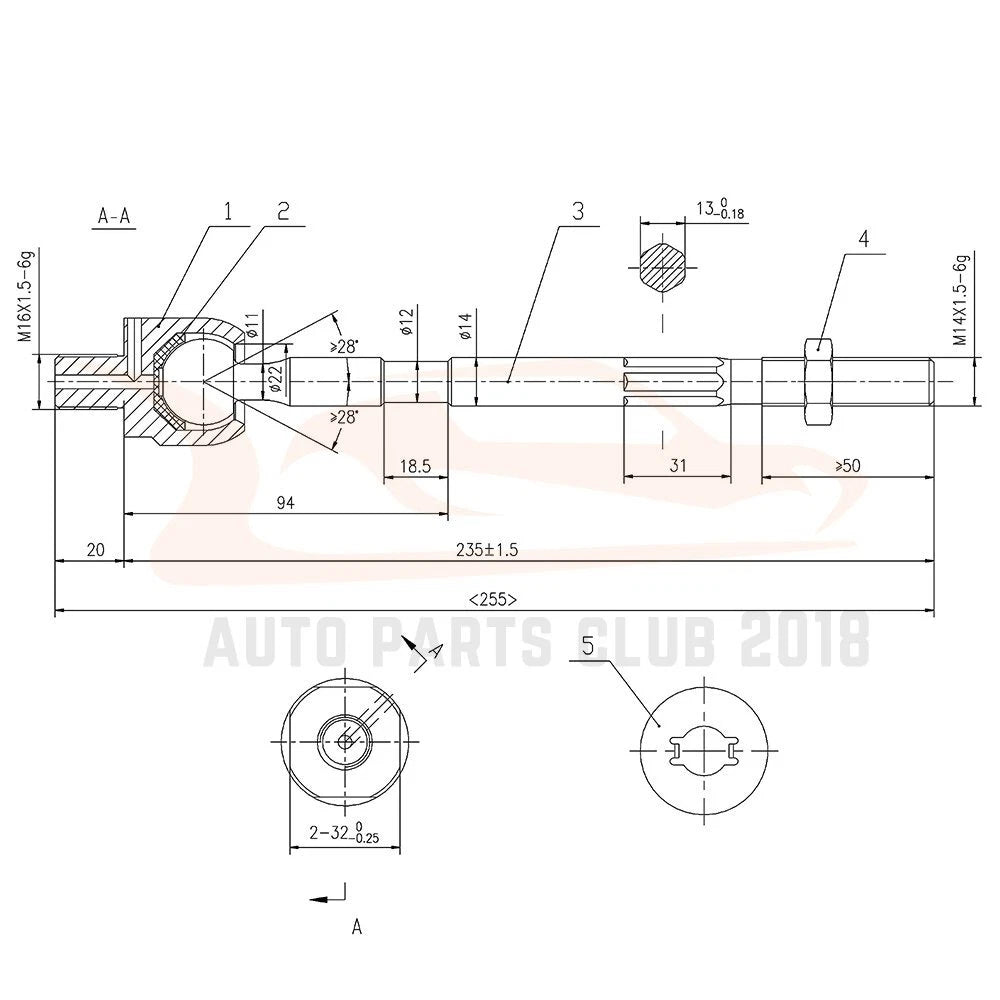 Set of 6 Tie Rods and Ball Joints for Mitsubishi Galant (1994–1999)