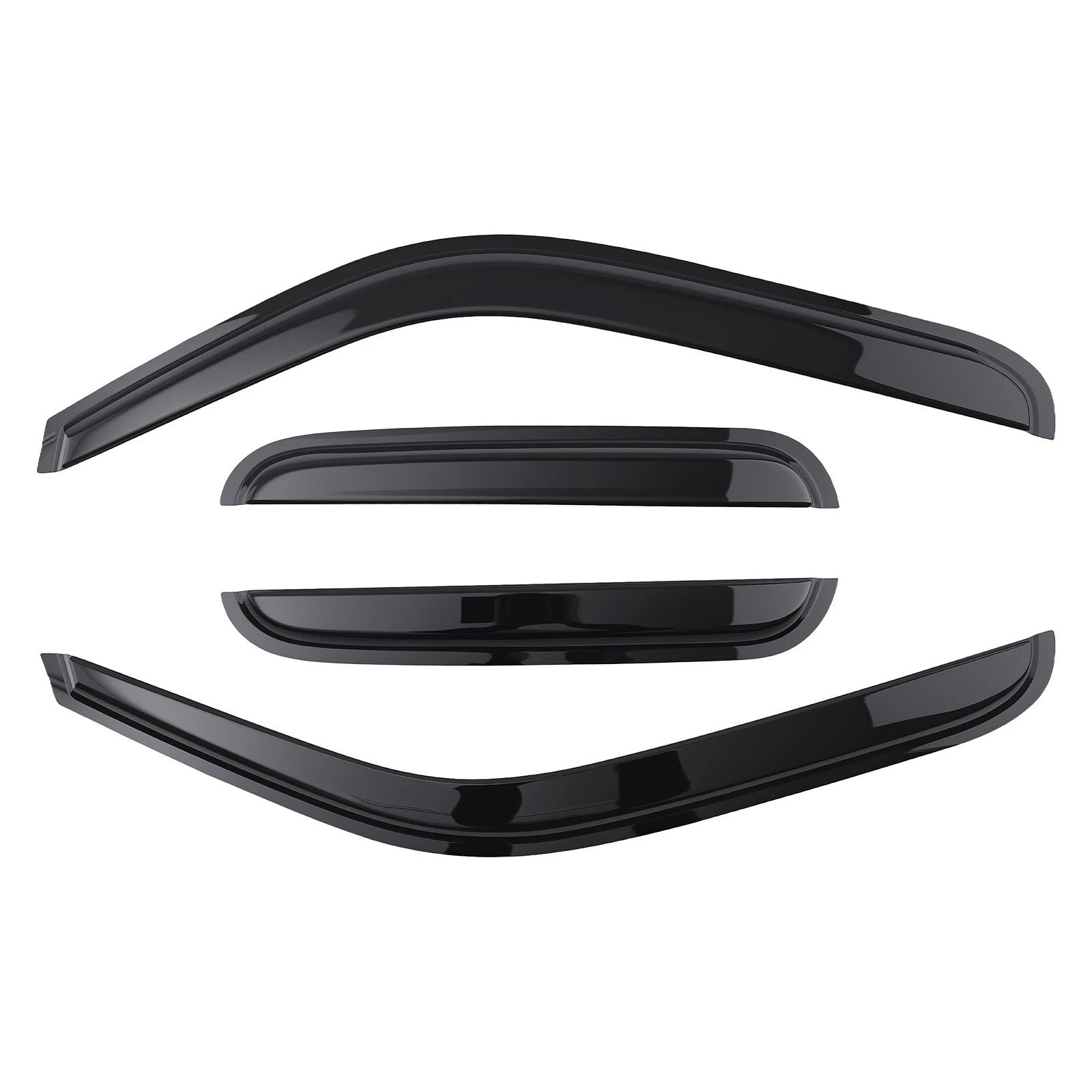 Vent Rain Guards Deflector for Chevy Silverado 1999-2006 Extended Cab Black 4Pcs