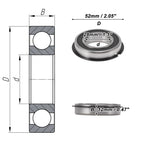 60/28NR2RS Deep Groove Ball Bearings for Scooter Skateboard (28x52x12mm)