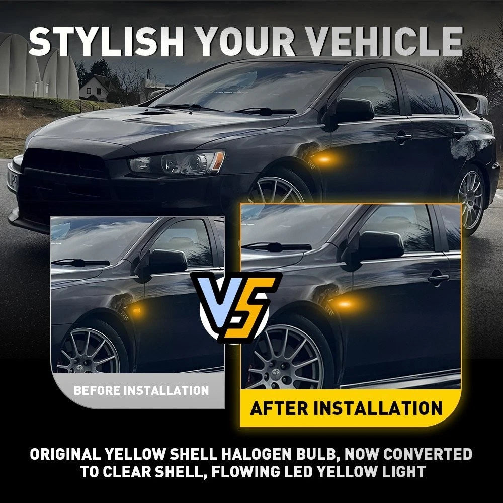 Smoked LED Fender Side Marker Lights for Mitsubishi